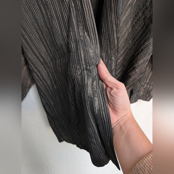 Vintage Eskandar Neiman Marcus Silk Blend Crinkle Cropped Duster Size 0 - Picture 13 of 13